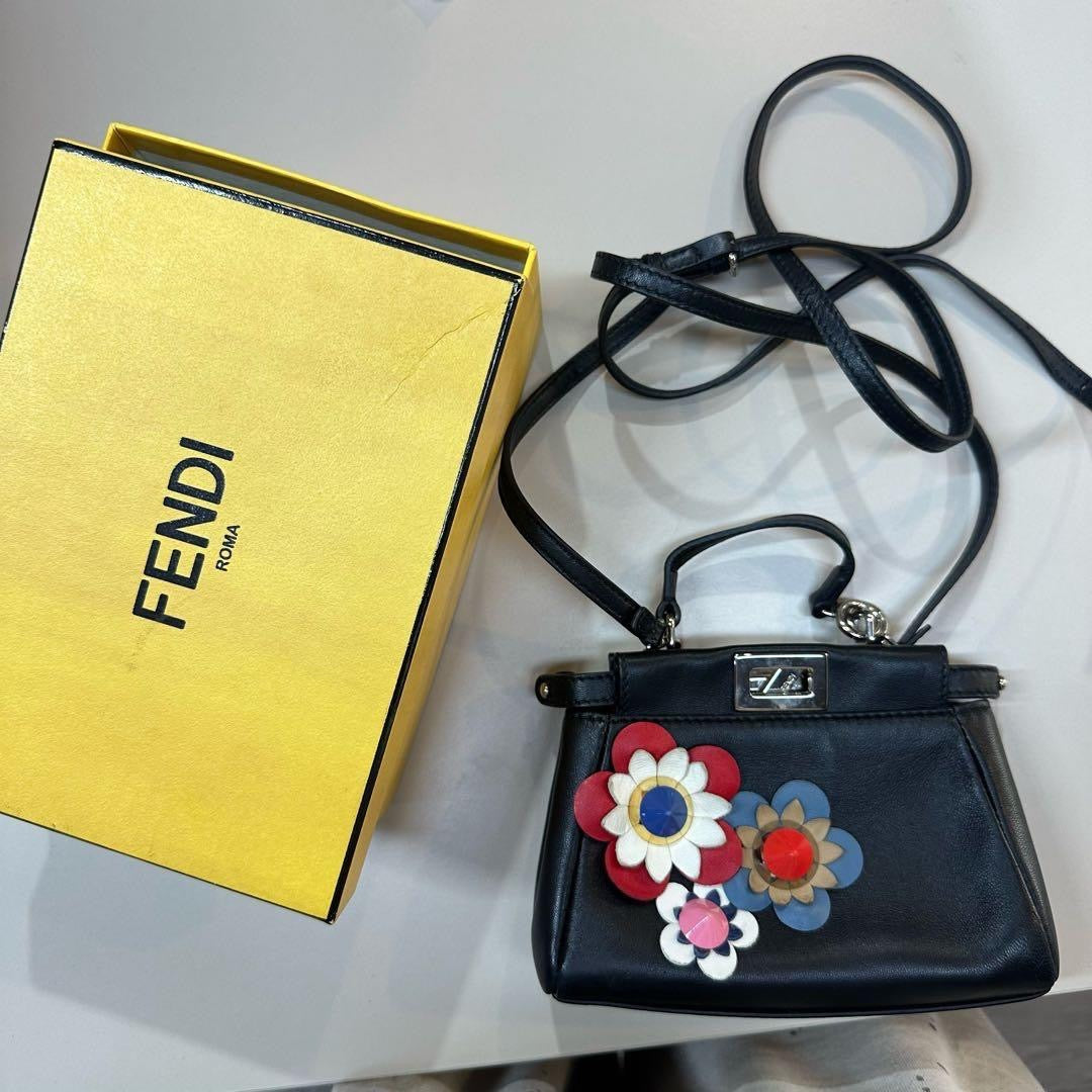 Fendi Peekaboo Micro with Floral Embellishment