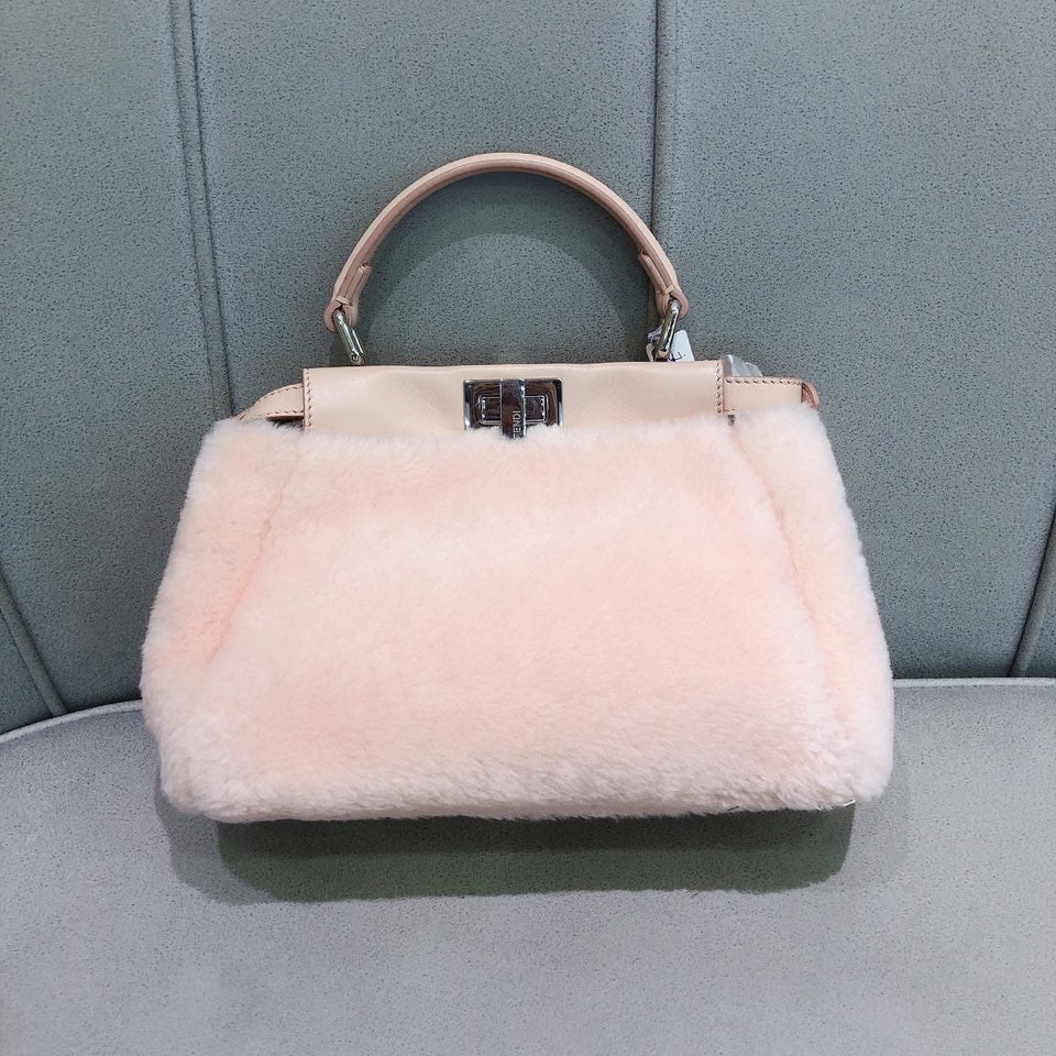 Fendi Peekaboo Mini Shearling Pink