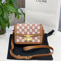 Celine Triomphe Teen Jacquard Canvas & Tan