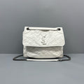 YSL White V-Quilted Leather Niki Shoulder Crossbody Bag