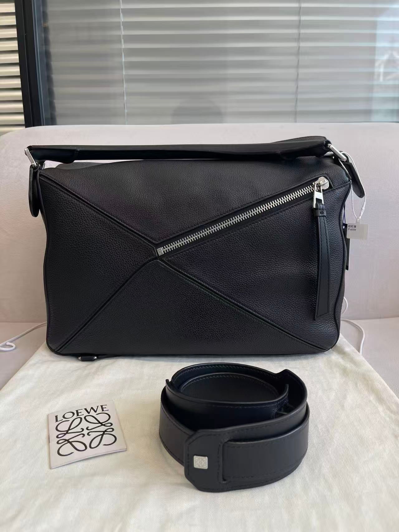 Loewe Black Grained Calfskin Large Puzzle