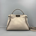 Fendi Peekaboo Medium Cream Leather