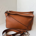 Loewe Puzzle Large Tan Grained Leather Shoulder Bag