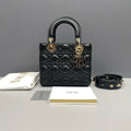 Dior Medium Lady Dior Handbag in Black Lambskin Cannage