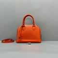 Louis Vuitton Orange Epi Leather Alma Handbag Silver Hardware Shoulder