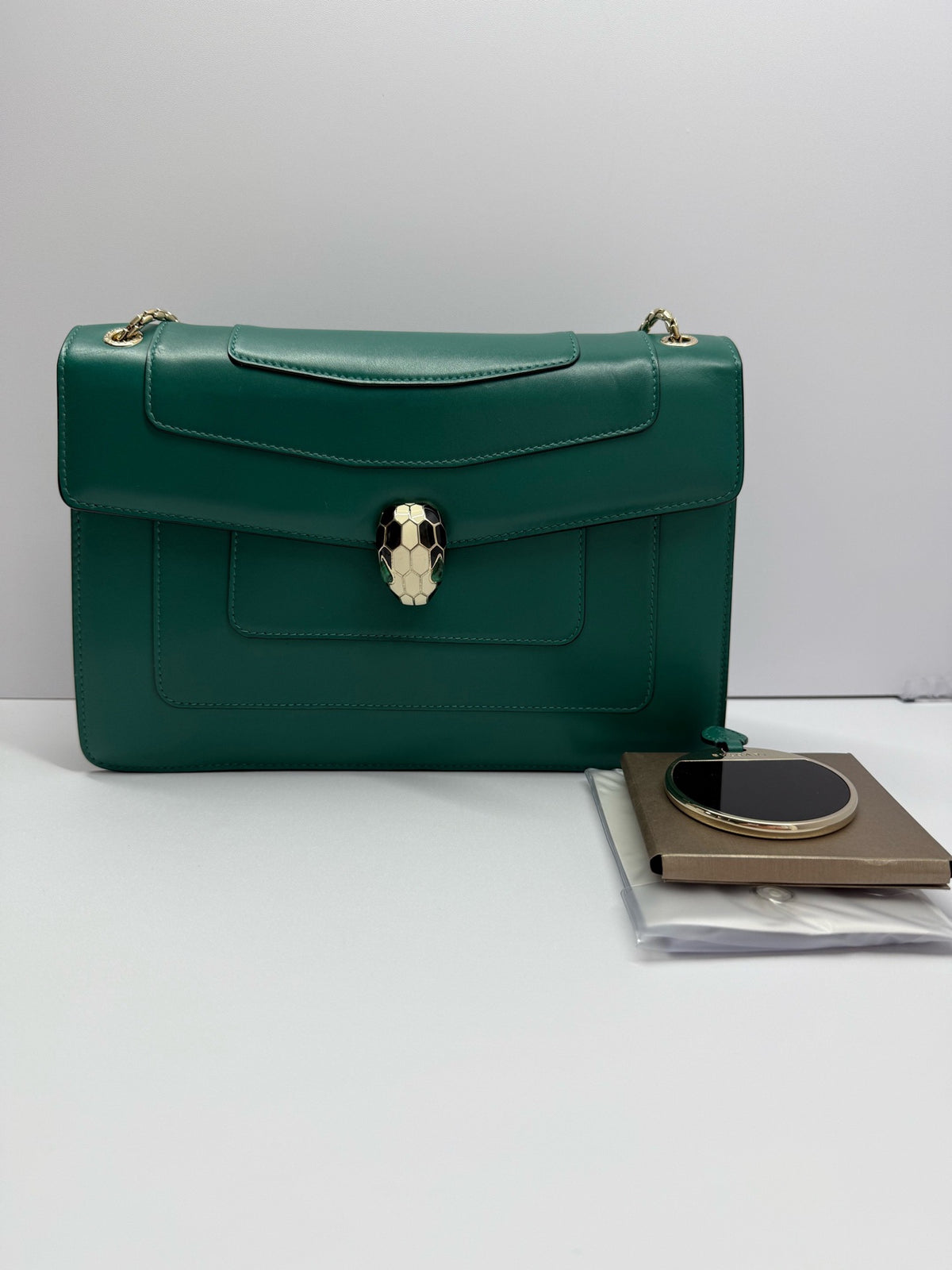 Bvlgari Serpenti Forever Shoulder Bag, Emerald Green