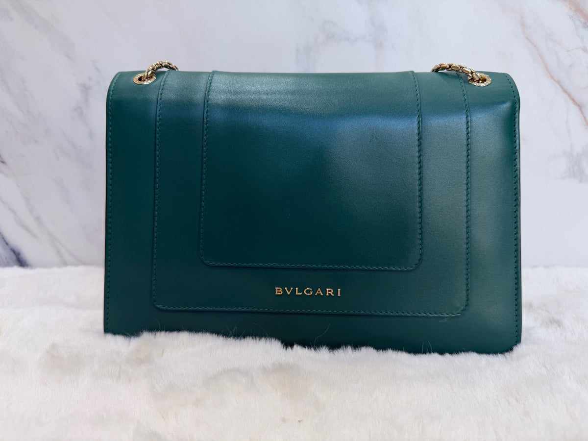 Bvlgari Serpenti Forever Shoulder Bag, Emerald Green
