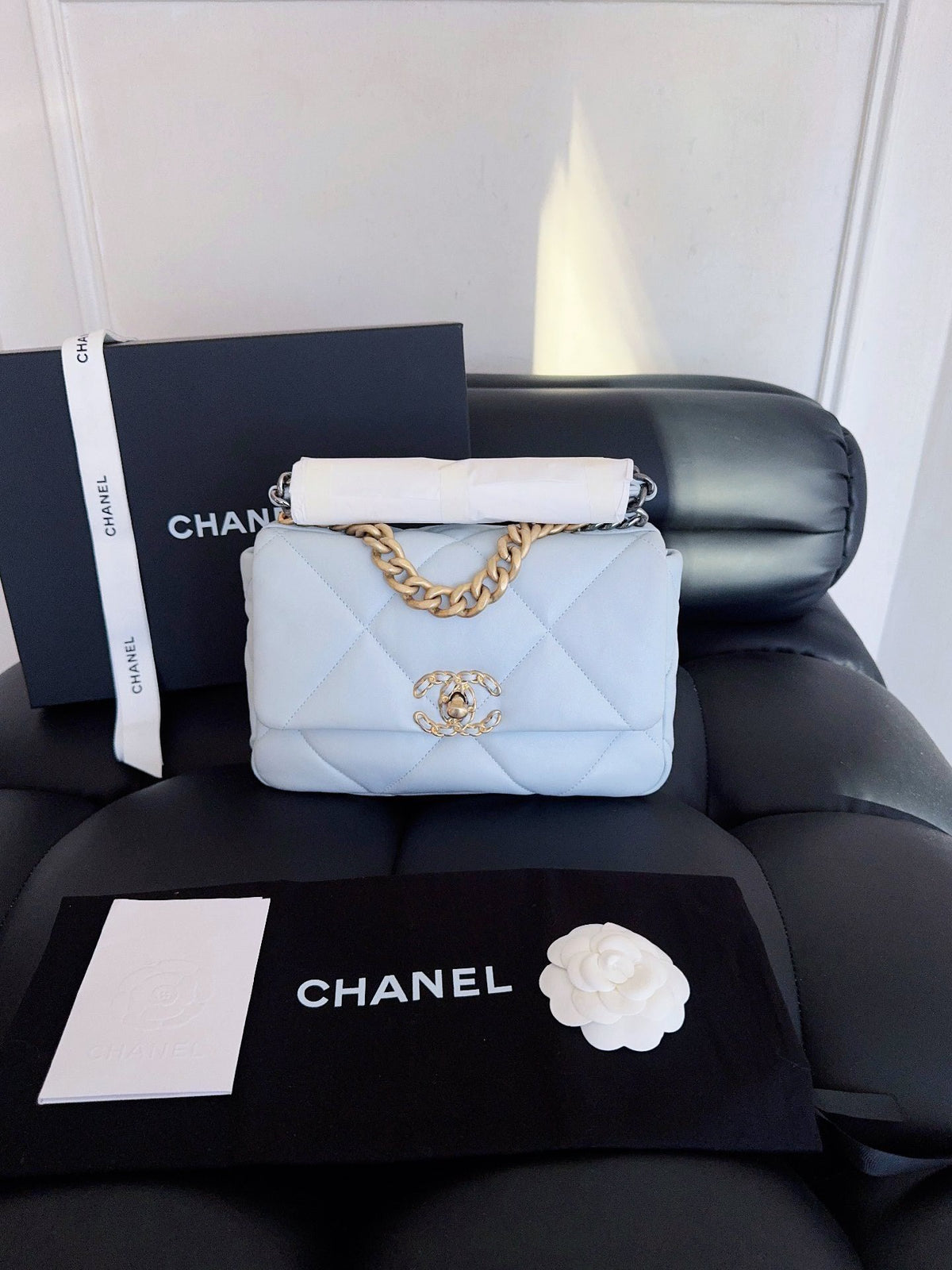 Chanel 19 Bag Small, Baby Blue
