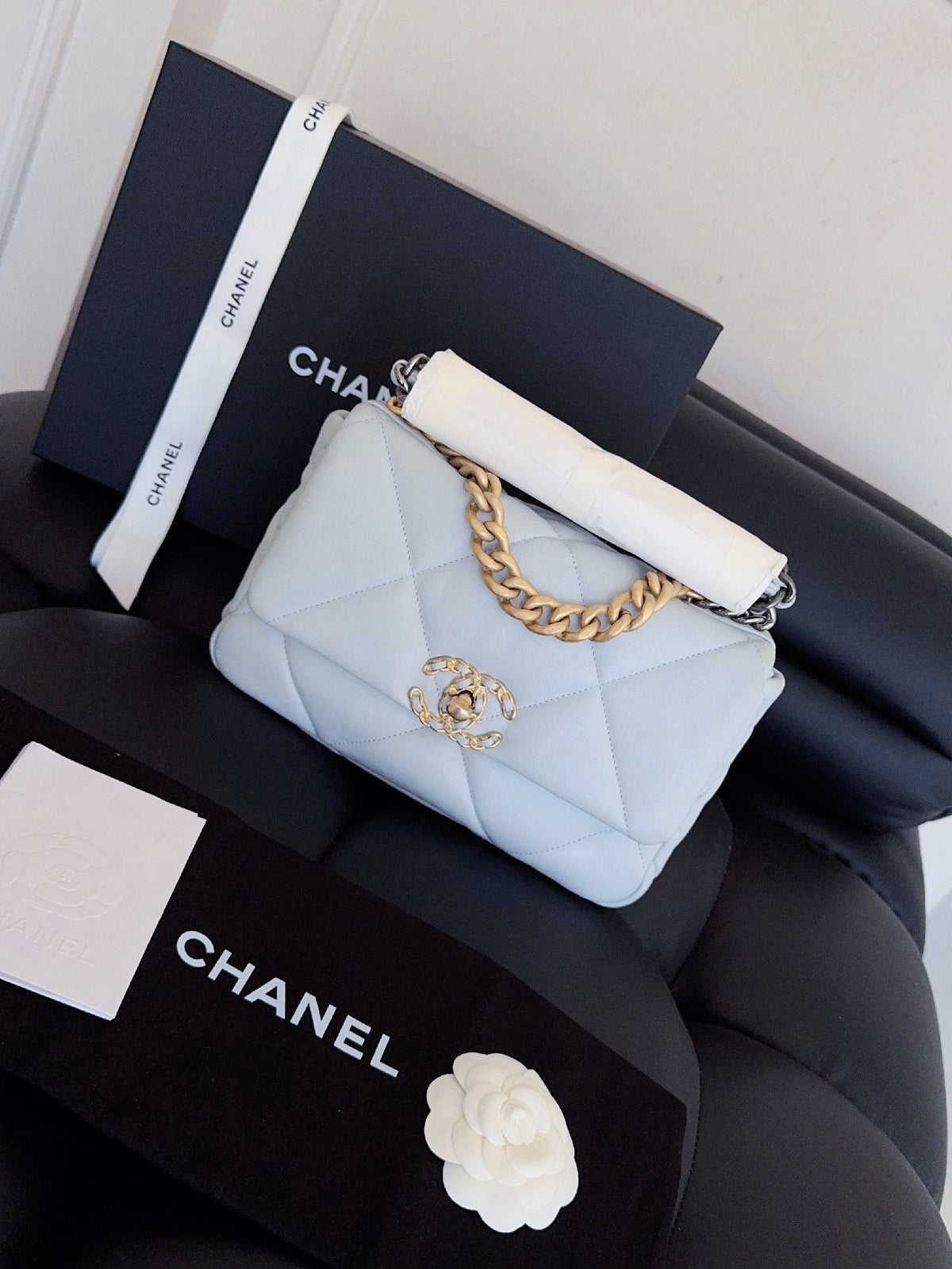 Chanel 19 Bag Small, Baby Blue