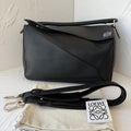 Loewe Puzzle Large Cross‑Body Bag, Black Calfskin