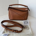 Loewe Puzzle Small Cross‑Body Bag, Tan Calfskin