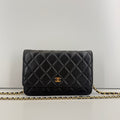 Chanel Classic Quilted Black Lambskin WOC Chain