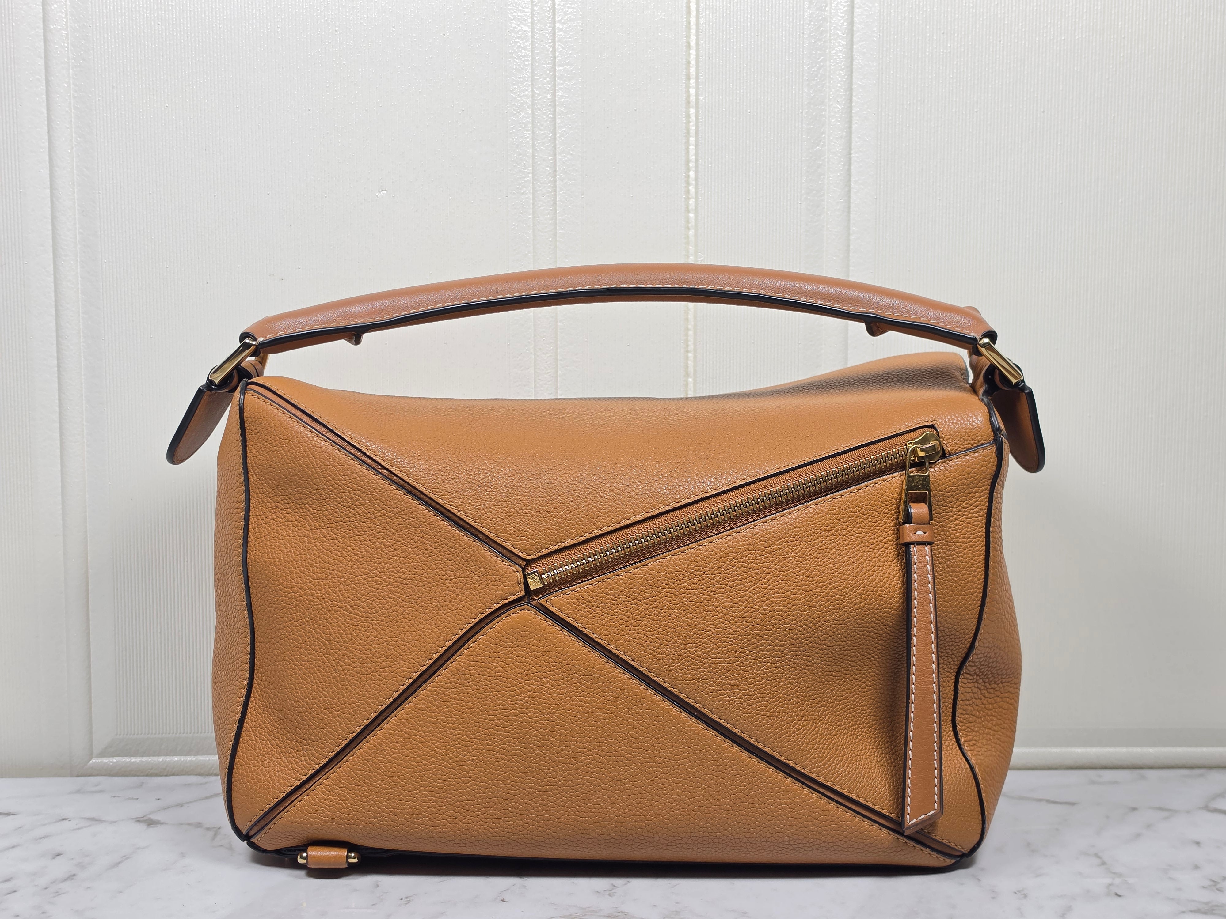 Loewe Puzzle Medium Tan Grain Leather