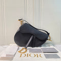 Christian Dior Saddle Black Grained Leather
