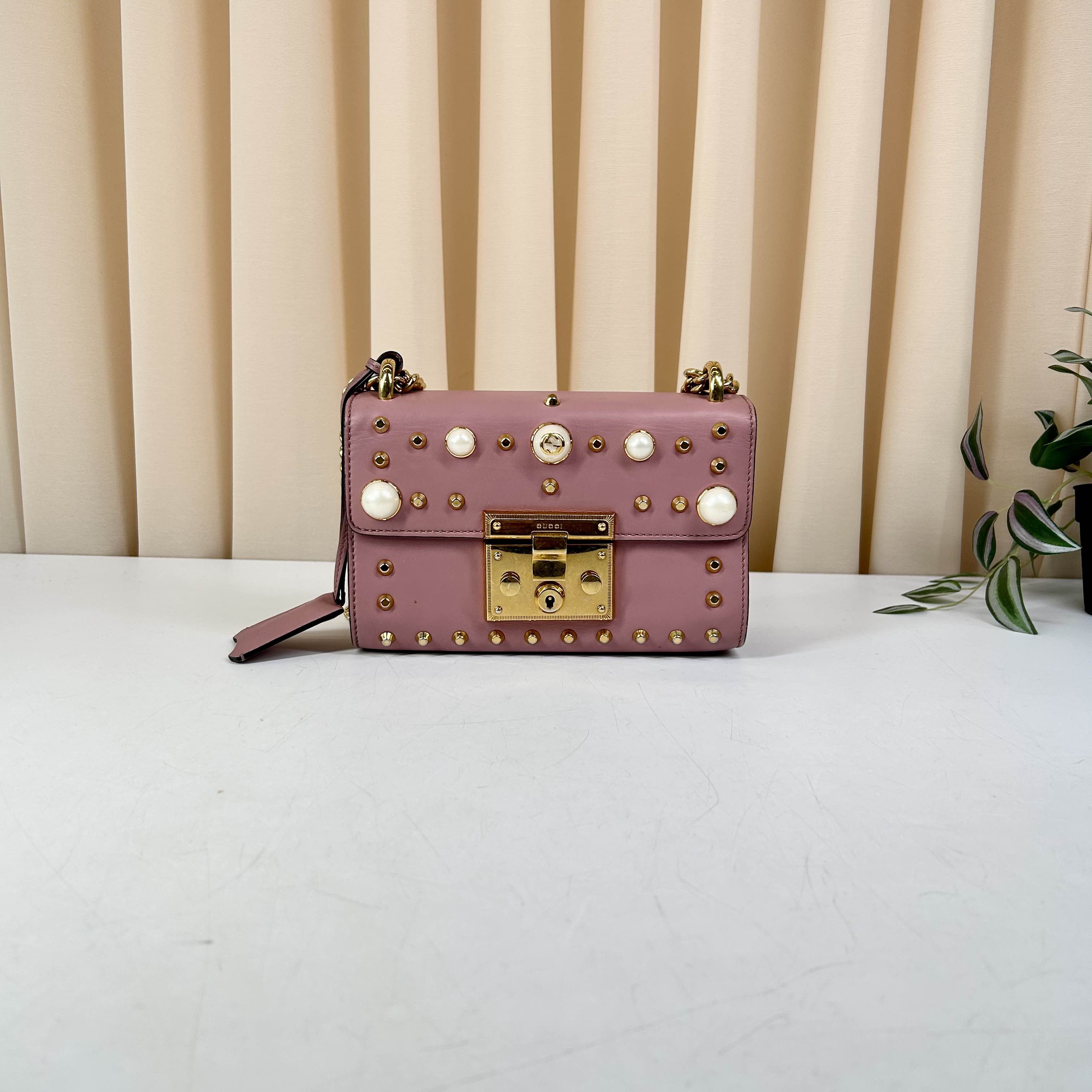 Gucci Padlock Pearl Studded