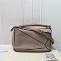 Loewe Puzzle Small Taupe Grained Leather