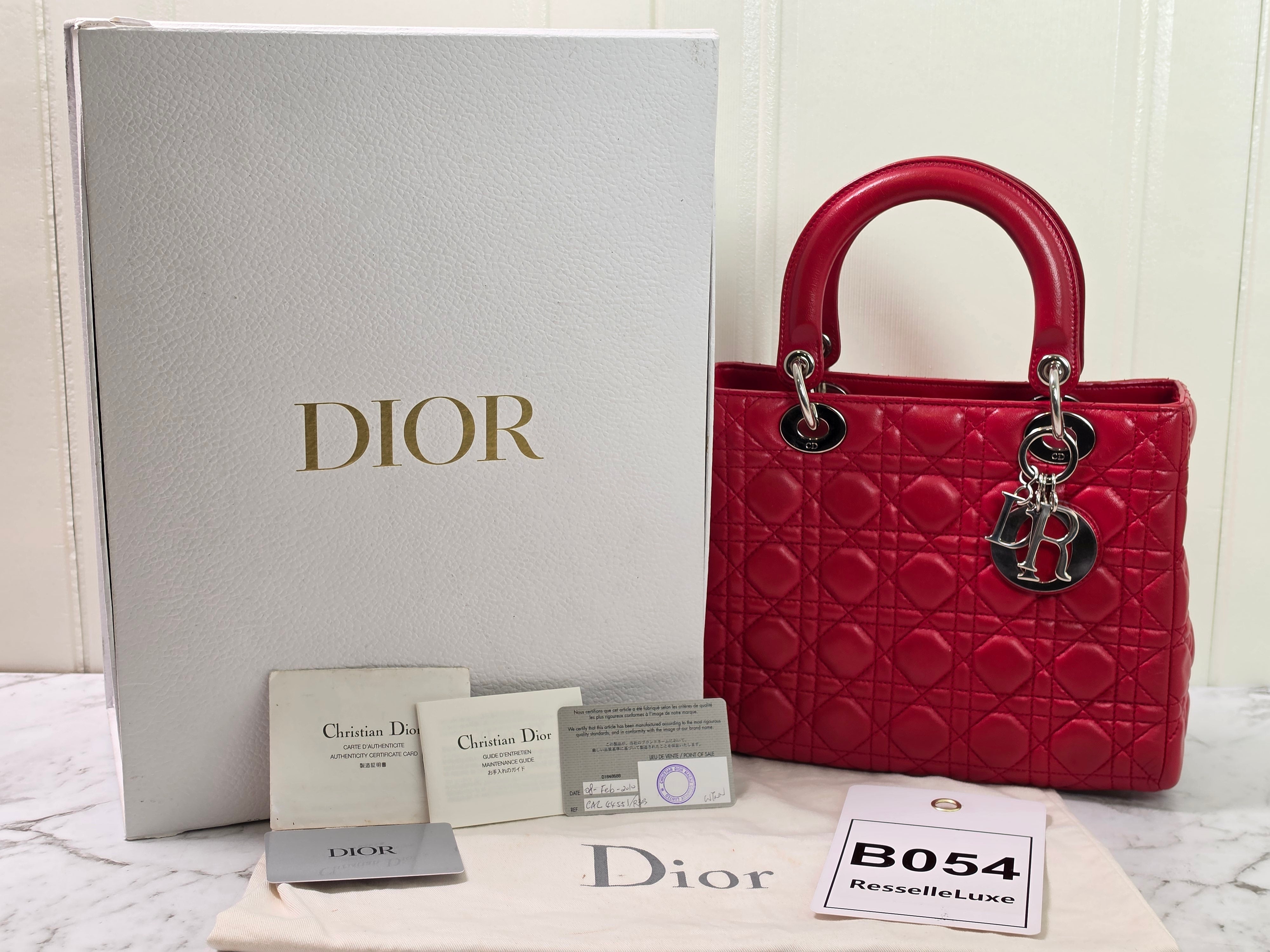 Dior Lady Dior Medium Red
