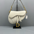Dior Medium White Saddle Bag