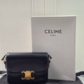 Celine Triomphe Teen Black Shiny Calfskin