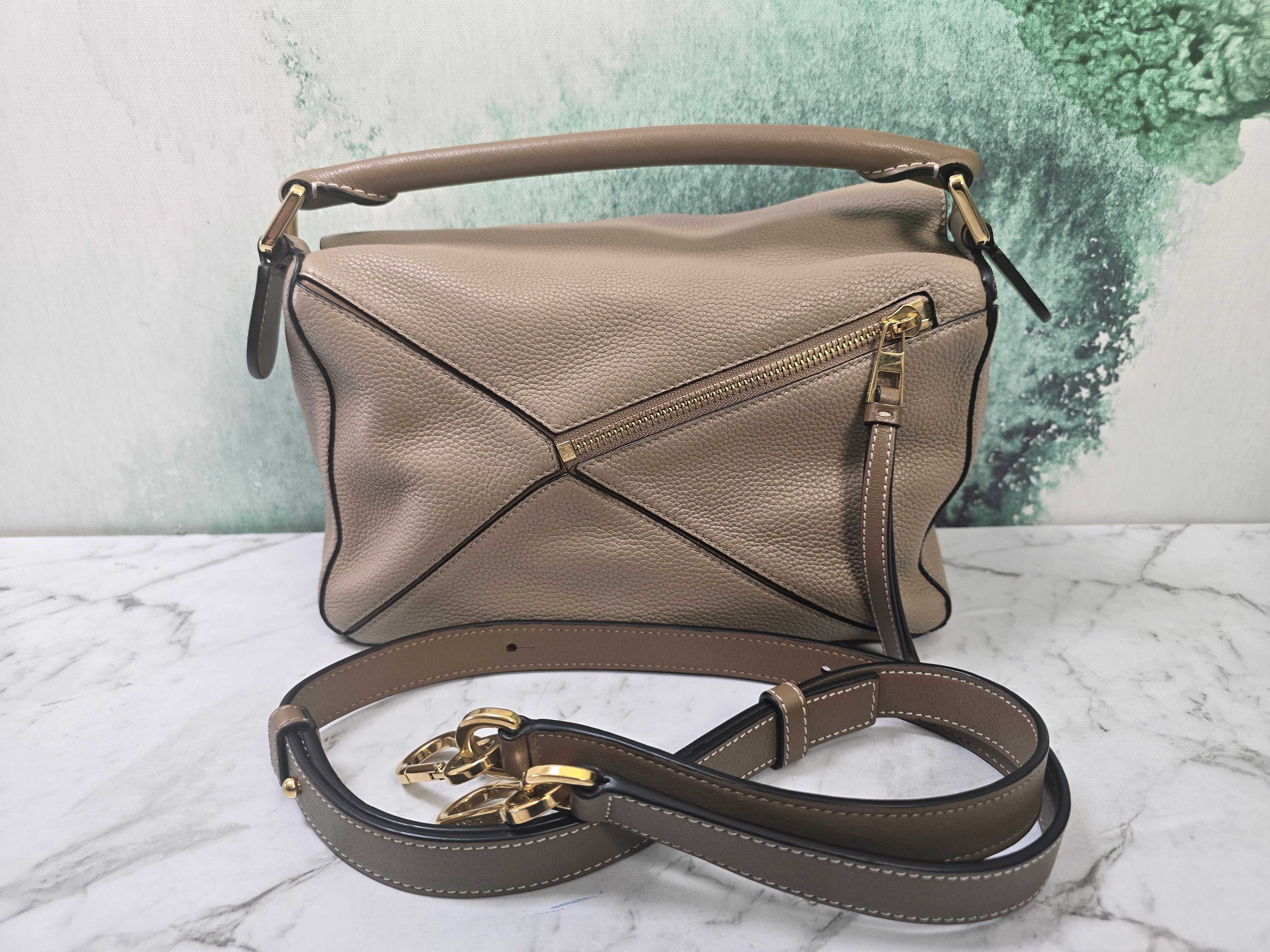 Loewe Puzzle Small Grained Leather Taupe