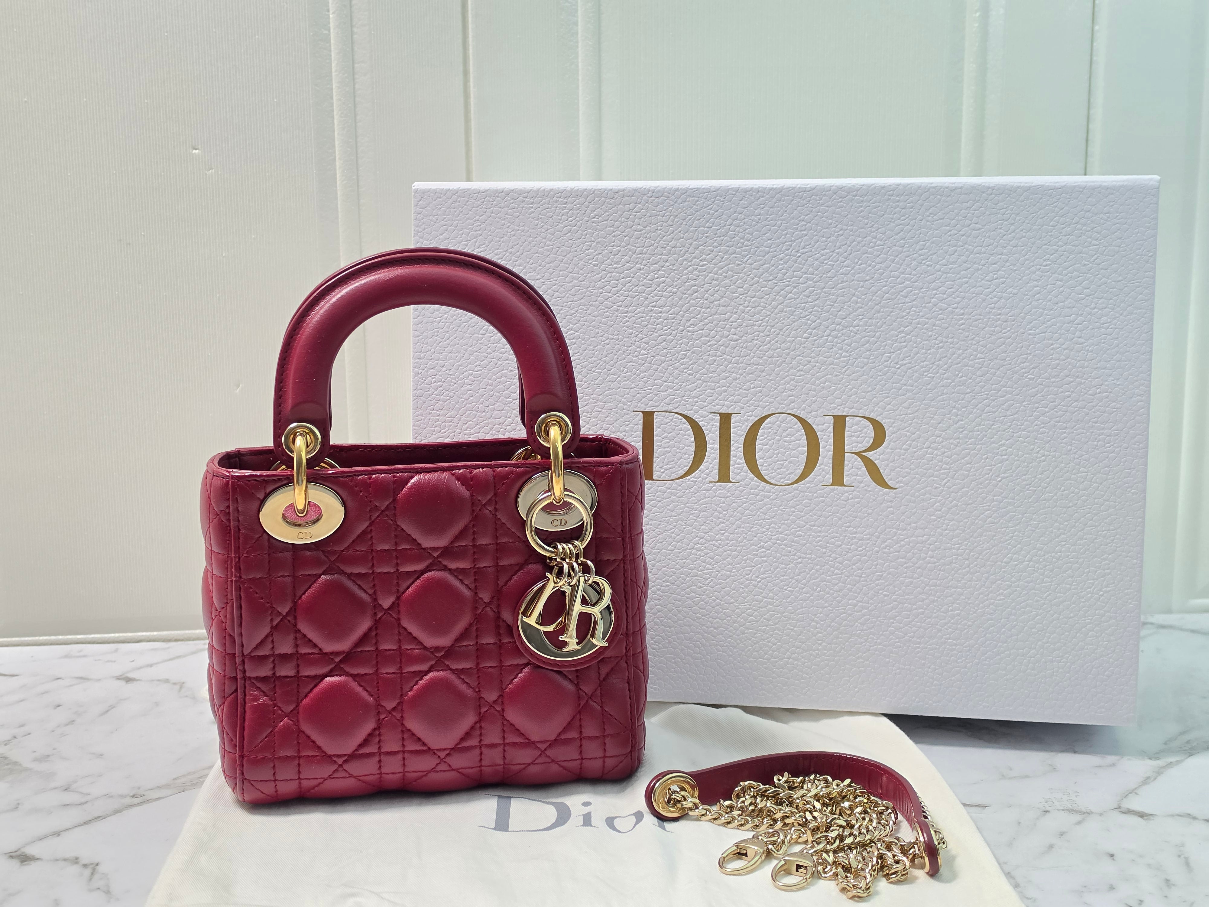Dior Mini Lady Dior Burgundy