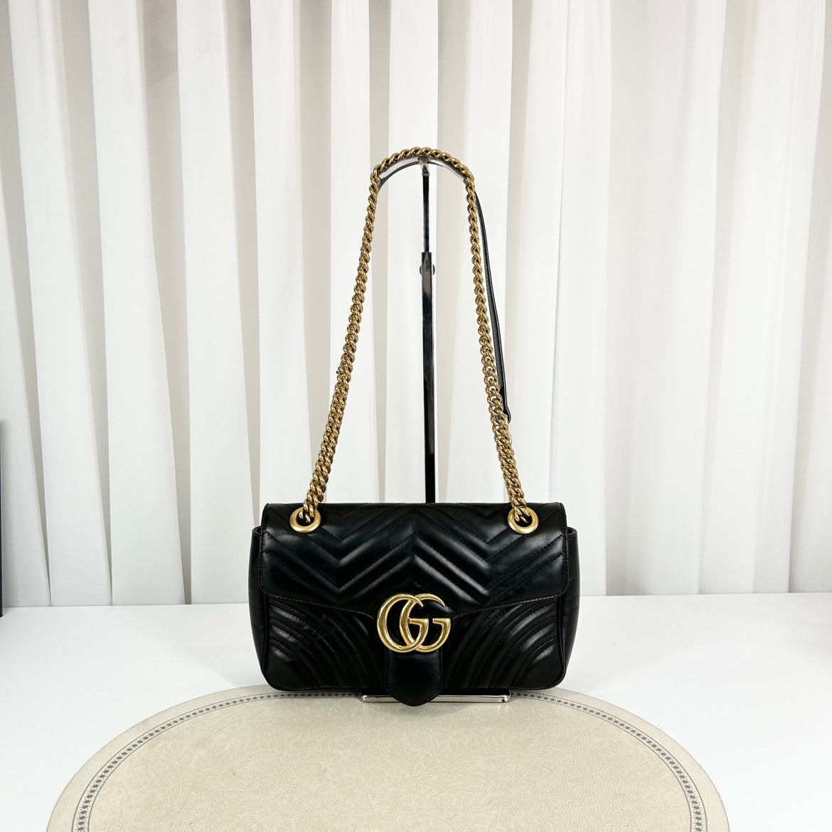 Gucci GG Marmont Black Leather Shoulder Bag