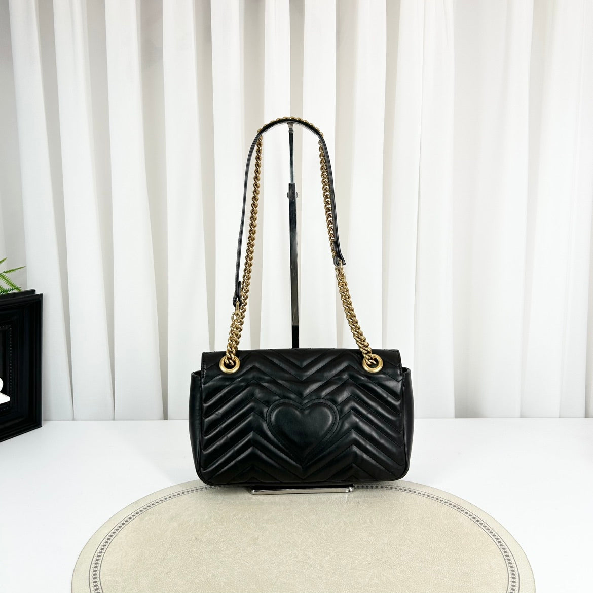 Gucci GG Marmont Black Leather Shoulder Bag