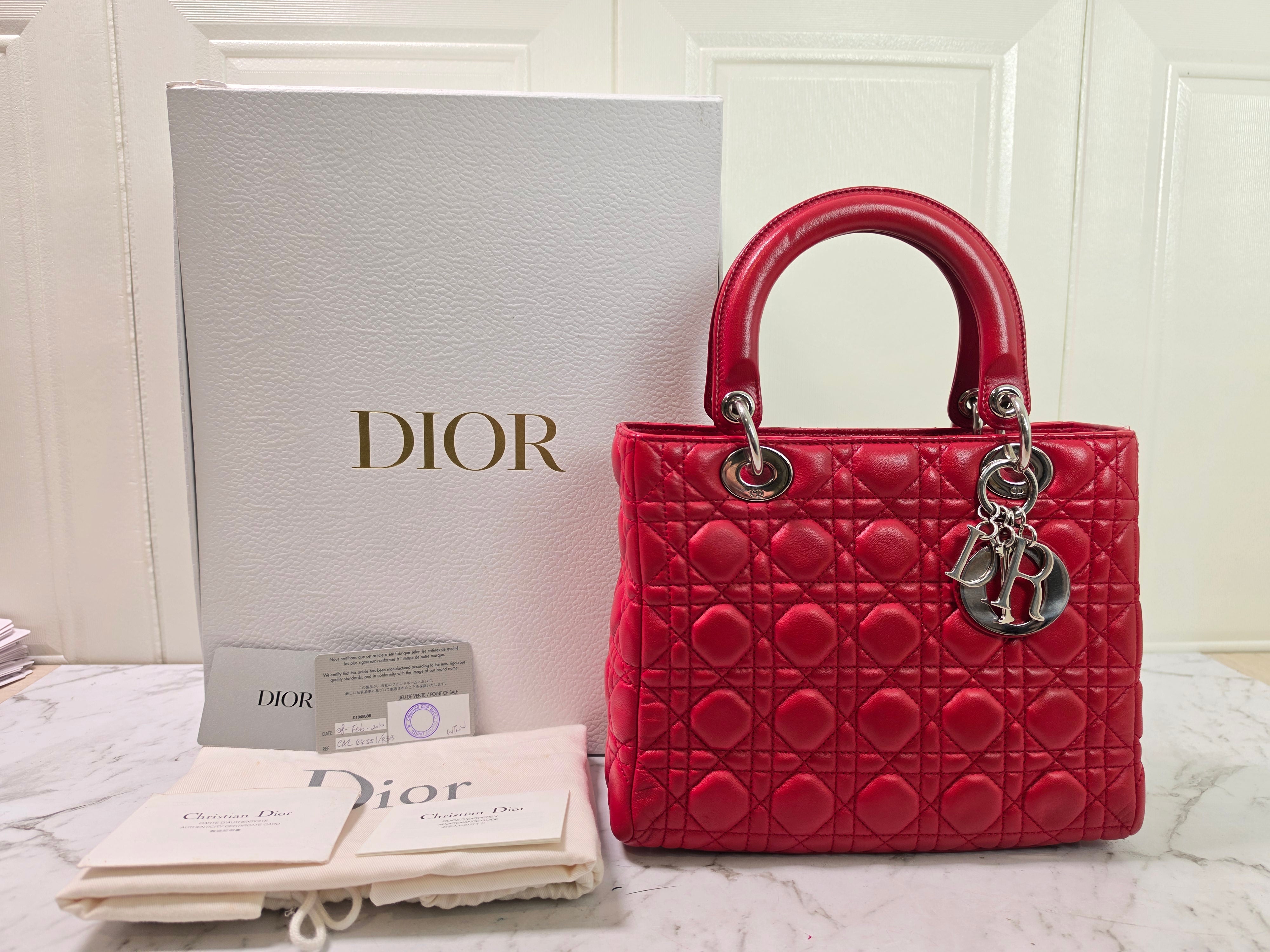 Dior Lady Dior Medium Red