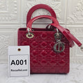 Christian Dior Lady Dior Medium Red Silver