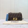 Fendi Medium Baguette FF Zucca Canvas Shoulder Bag