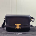 Celine Triomphe Medium, Black Shiny Calfskin