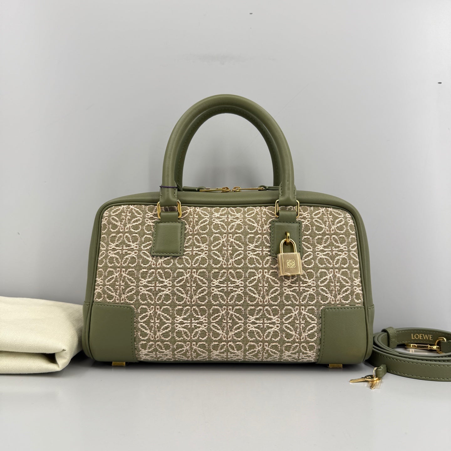 Loewe Amazona 23 Boston Bag Avocado Green
