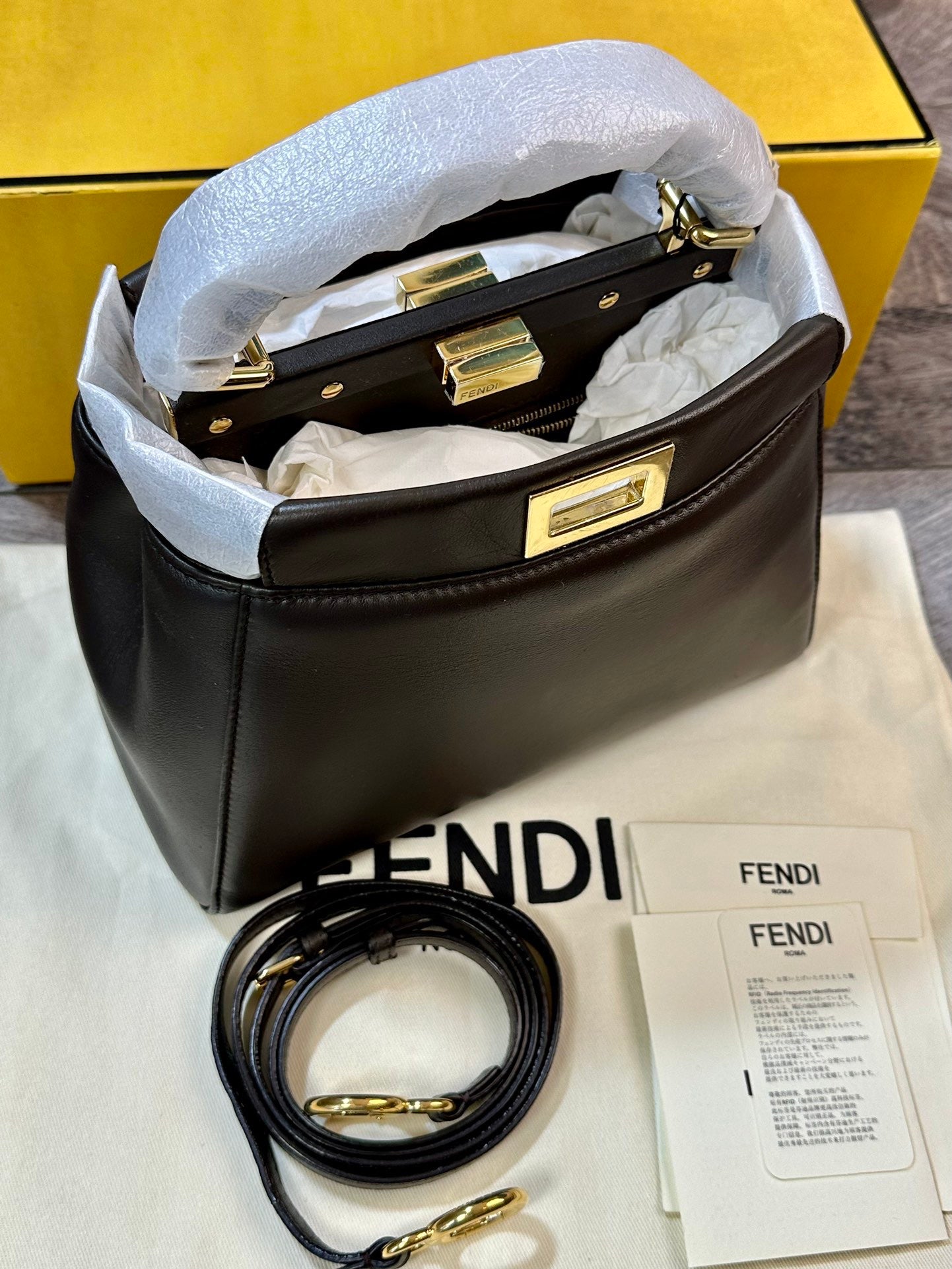 Brand New Fendi Peekaboo Mini Black