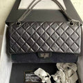 Chanel 2.55 Reissue Medium Black Aged Calfskin Silver Hardware 15Series