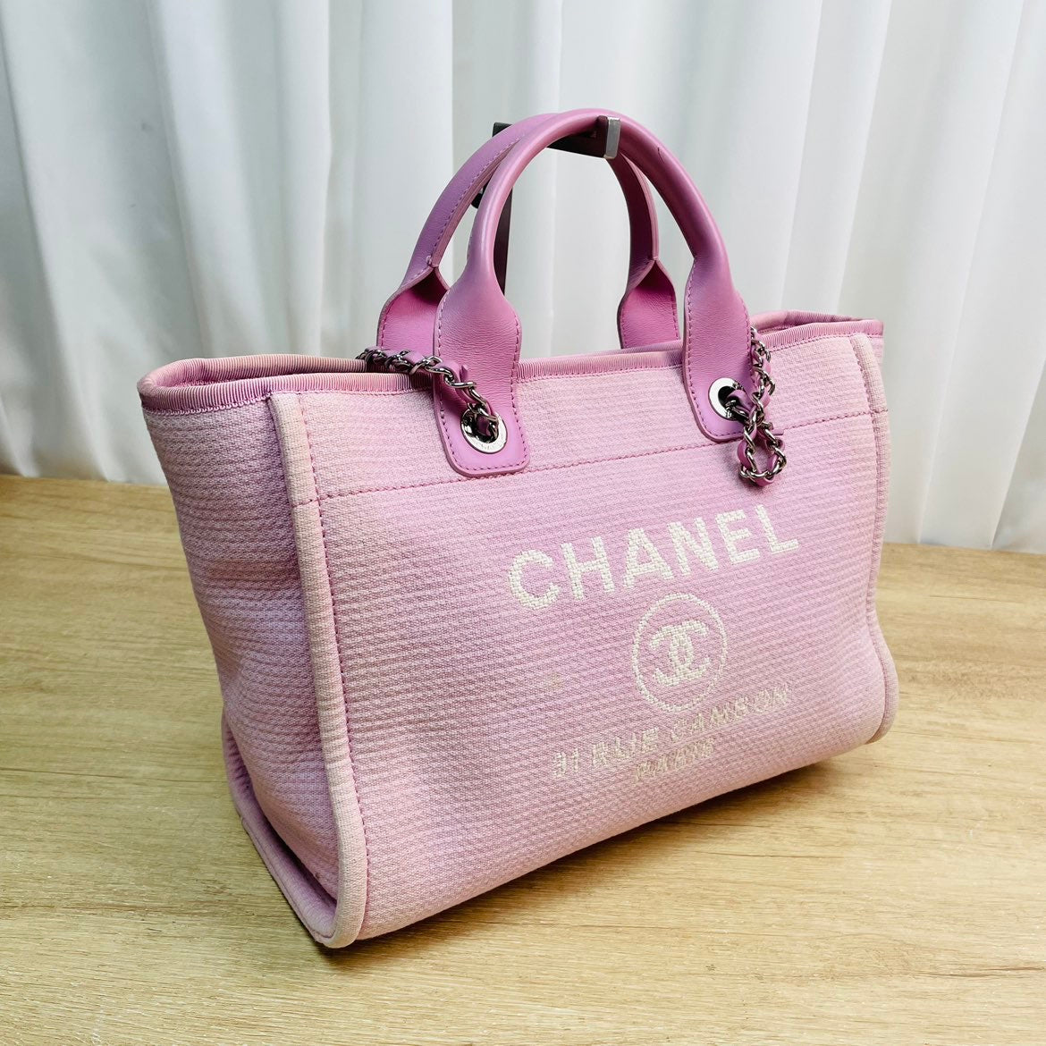 Chanel Deauville Tote Pink Canvas