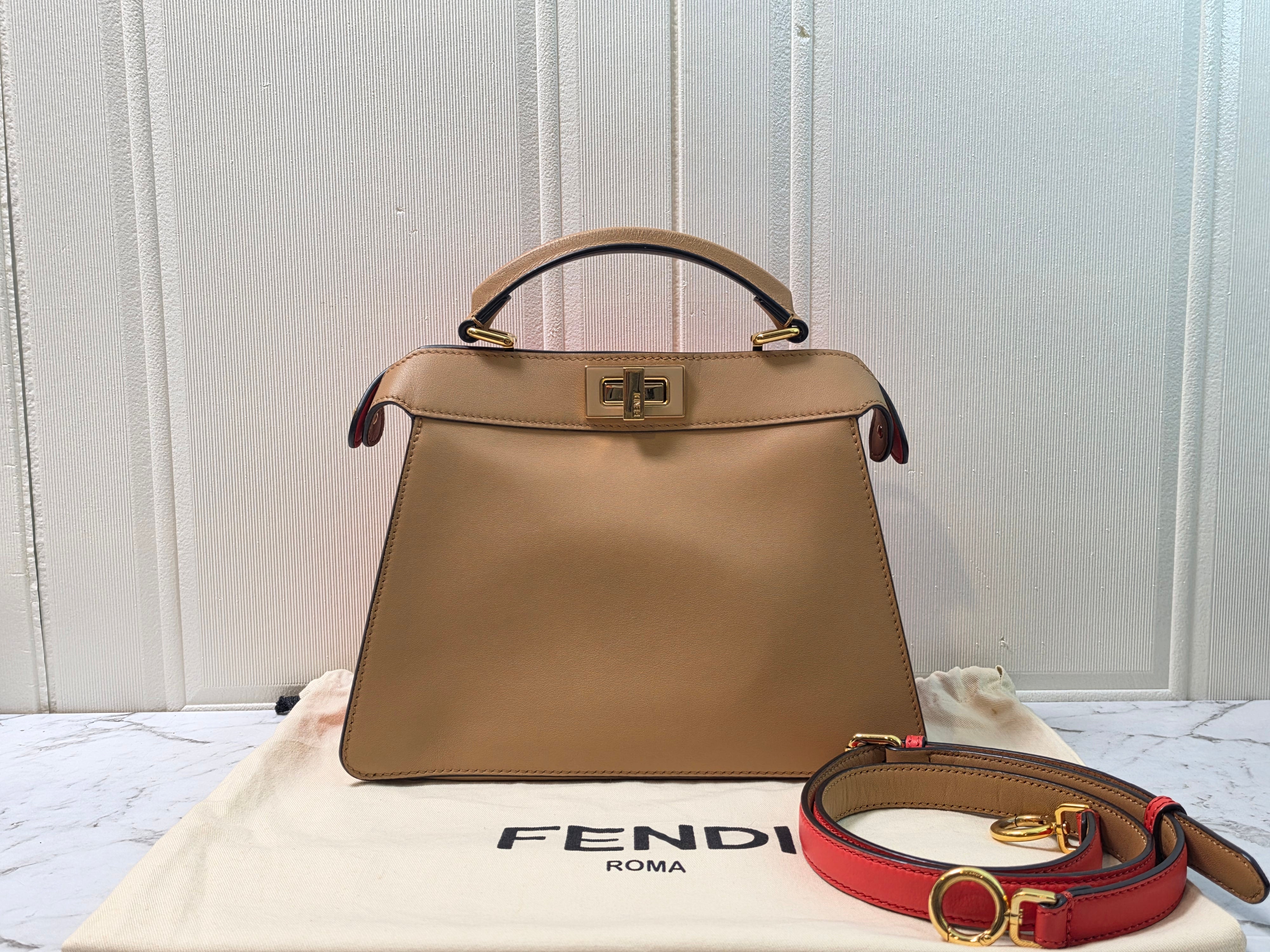 Fendi Peekaboo ISEEU Medium Two-Tone Leather Top