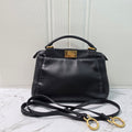 Fendi small Peekaboo Handbag in Smooth Black