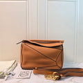 Loewe Puzzle Small Tan Grained Leather Gold Hardware