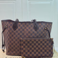 Louis Vuitton Neverfull MM Damier Ebene Tote with Pouch