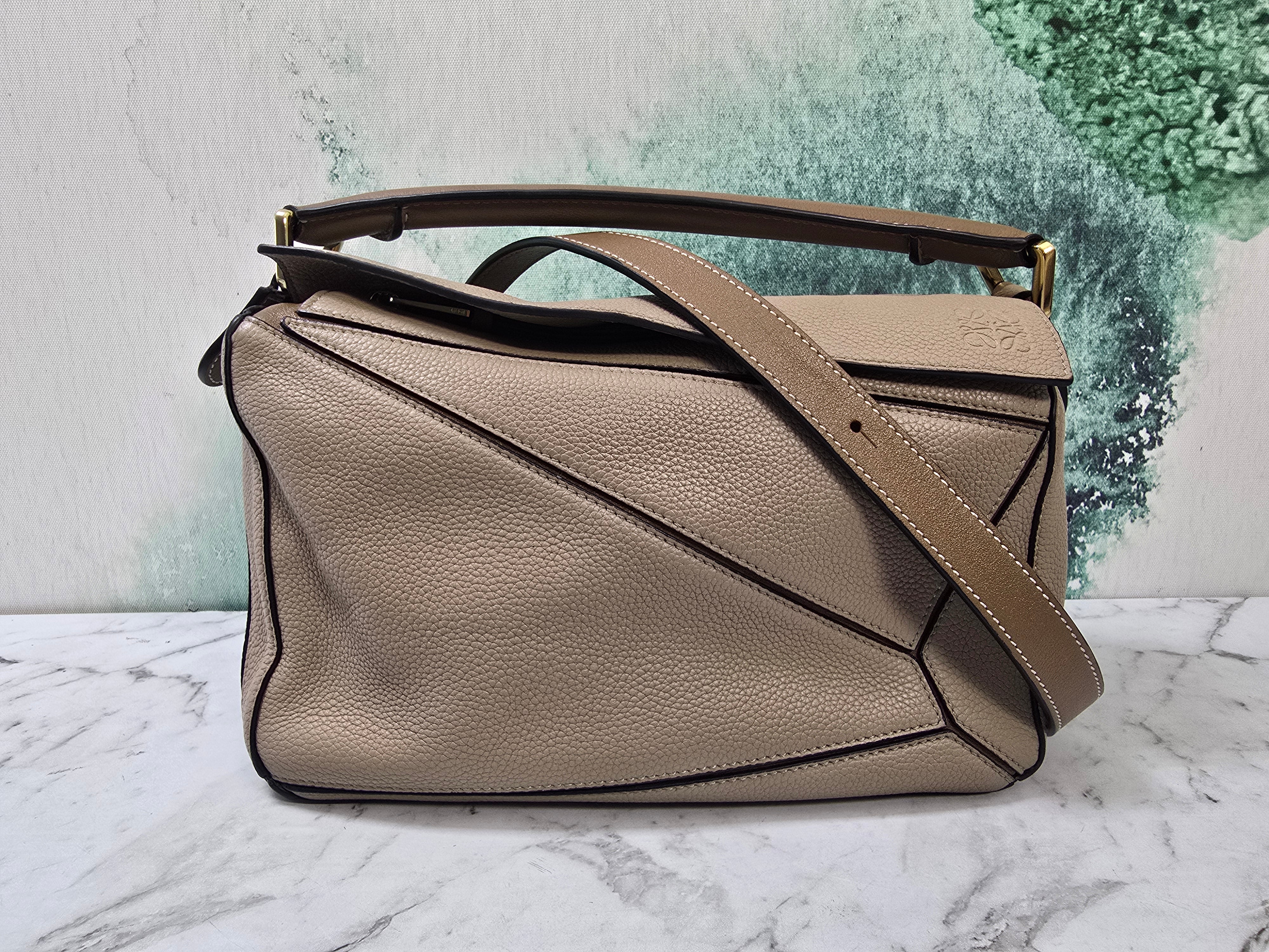 Loewe Puzzle Small Grained Leather Taupe