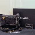 Chanel Small Black Quilted Calfskin Gabrielle Hobo Bag
