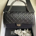 Chanel 2.55 Reissue Medium Black Aged Calfskin Silver Hardware 23Series