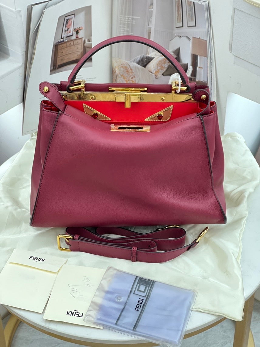 Fendi Peekaboo Medium Monster Eyes Red