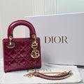 Dior Lady Dior Mini Red Patent Leather Bag