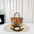 MCM Cognac Visetos Floral Bag